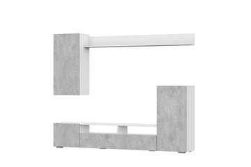 Набор мебели в гостиную МГС-4, белый/цемент светлый в Южно-Сахалинске - предосмотр