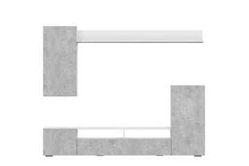Набор мебели в гостиную МГС-4, белый/цемент светлый в Южно-Сахалинске - предосмотр 1