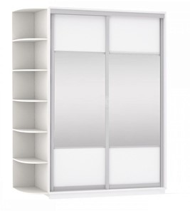 Шкаф 2-х дверный Экспресс (Комби), со стеллажом 1900x600x2400, белый снег в Южно-Сахалинске - предосмотр