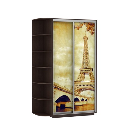 Шкаф 2-х дверный Экспресс 1900x600x2400, со стеллажом, Париж/венге в Южно-Сахалинске - изображение
