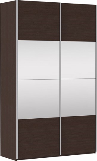 Шкаф 2-х створчатый Прайм (ДСП/Зеркало) 1600x570x2300, венге в Южно-Сахалинске - изображение 2