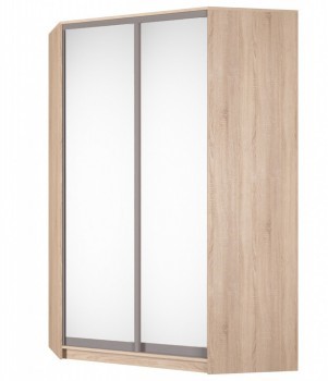 Шкаф угловой Аларти (YA-230х1400(602) (10) Вар. 5; двери D5+D5), с зеркалом в Южно-Сахалинске - изображение