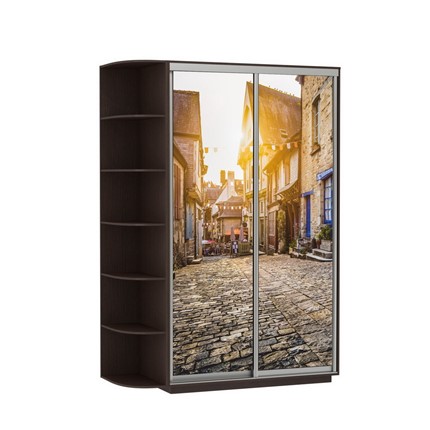 Шкаф 2-дверный Экспресс 1900x600x2400, со стеллажом, Улица/венге в Южно-Сахалинске - изображение