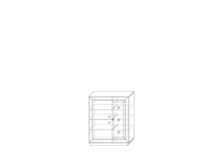 шкаф 3-х дверный (1 стеклодверь) низкий Прато 1179, Ясень светлый \ жемчуг в Южно-Сахалинске - изображение 1