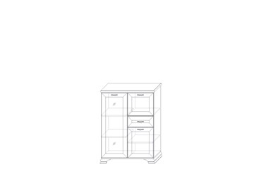 Низкий шкаф (1 стеклодверь) Сиена, Бодега белый / патина золото в Южно-Сахалинске - предосмотр 1