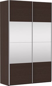 Шкаф двухдверный Прайм (ДСП/Зеркало) 1200x570x2300, венге в Южно-Сахалинске - предосмотр 2