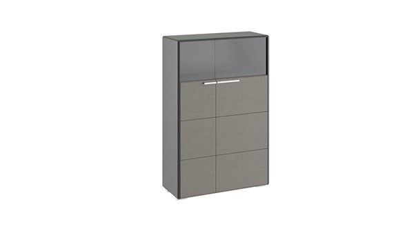 Шкаф распашной Наоми комбинированный двухстворчатый, цвет Фон серый, Джут ТД-208.07.29 в Южно-Сахалинске - изображение