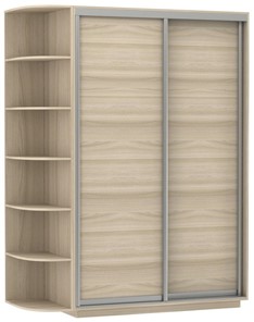 Шкаф 2-дверный Экспресс (ДСП) со стеллажом 1700х600х2200, шимо светлый в Южно-Сахалинске - предосмотр