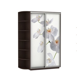 Шкаф Экспресс 1500x600x2200, со стеллажом, Орхидея белая/венге в Южно-Сахалинске - предосмотр