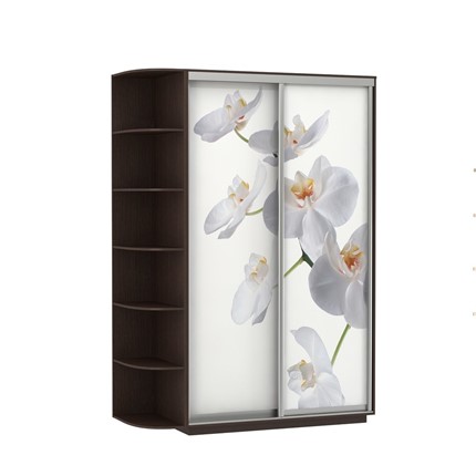 Шкаф Экспресс 1500x600x2200, со стеллажом, Орхидея белая/венге в Южно-Сахалинске - изображение