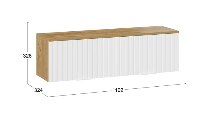 Настенный шкаф Хилтон 1100 (Дуб Крафт Золотой/Белый матовый) в Южно-Сахалинске - изображение 4