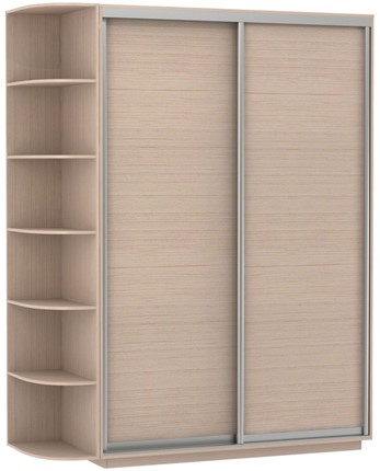 Шкаф 2-дверный Экспресс (ДСП) со стеллажом 1500х600х2400, дуб молочный в Южно-Сахалинске - изображение