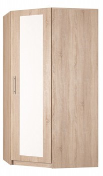 Распашной шкаф угловой Реал (YR-198х1034 (7)-М, Вар.4), с зеркалом в Южно-Сахалинске - изображение
