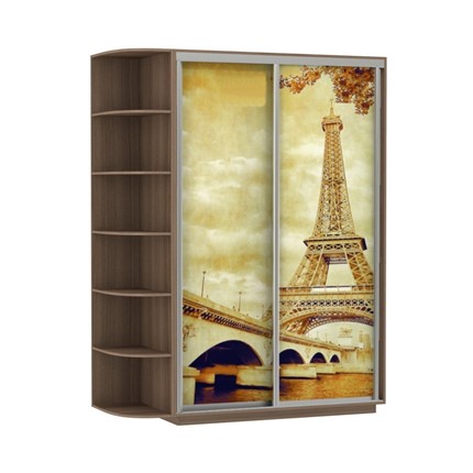 Шкаф 2-х створчатый Экспресс 1900x600x2400, со стеллажом, Париж/шимо темный в Южно-Сахалинске - изображение