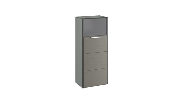 Шкаф Наоми комбинированный одностворчатый, цвет Фон серый, Джут ТД-208.07.28 в Южно-Сахалинске - изображение