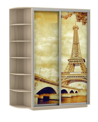 Шкаф 2-створчатый Экспресс 1900x600x2200, со стеллажом, Париж/шимо светлый в Южно-Сахалинске - изображение