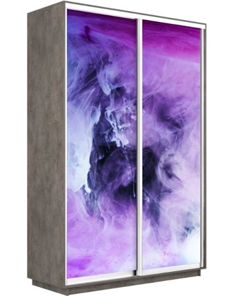 Шкаф Экспресс 1200x450x2200, Фиолетовый дым/бетон в Южно-Сахалинске - изображение