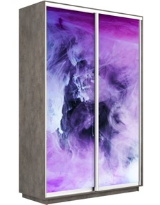 Шкаф 2-створчатый Экспресс 1200x450x2400, Фиолетовый дым/бетон в Южно-Сахалинске
