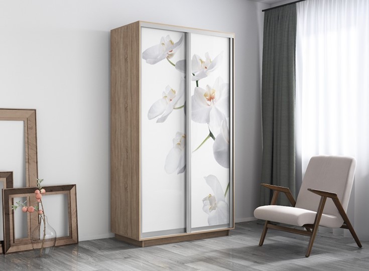 Шкаф 2-створчатый Экспресс 1200x600x2200, Орхидея белая/дуб сонома в Южно-Сахалинске - изображение 3
