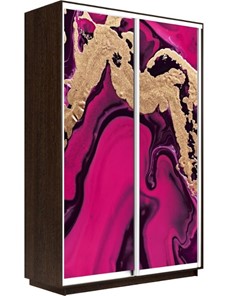 Шкаф 2-дверный Экспресс 1200x600x2400, Абстракция розовая/венге в Южно-Сахалинске - предосмотр