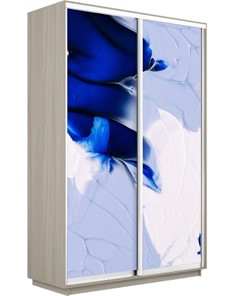 Шкаф Экспресс 1400x450x2200, Абстракция бело-голубая/шимо светлый в Южно-Сахалинске - предосмотр