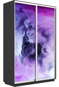 Шкаф 2-дверный Экспресс 1400x450x2200, Фиолетовый дым/серый диамант в Южно-Сахалинске