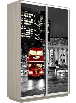 Шкаф 2-х створчатый Экспресс 1400x600x2200, Ночной Лондон/шимо светлый в Южно-Сахалинске - изображение