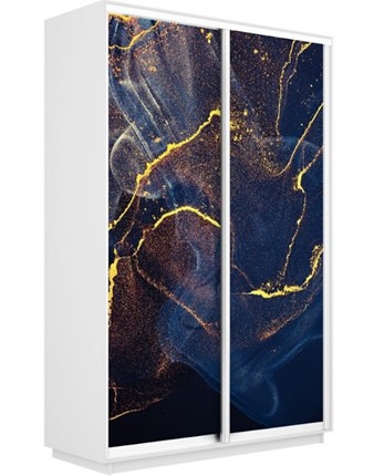 Шкаф 2-дверный Экспресс 1400x600x2400, Абстракция золотая пыль/белый снег в Южно-Сахалинске - изображение