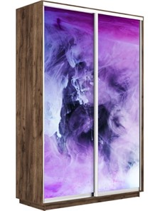 Шкаф 2-х створчатый Экспресс 1400x600x2400, Фиолетовый дым/дуб табачный в Южно-Сахалинске