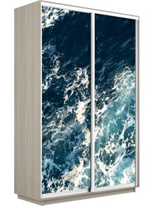 Шкаф 2-х дверный Экспресс 1600x450x2200, Морские волны/шимо светлый в Южно-Сахалинске - предосмотр