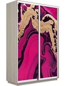 Шкаф 2-дверный Экспресс 1600x450x2400, Абстракция розовая/шимо светлый в Южно-Сахалинске