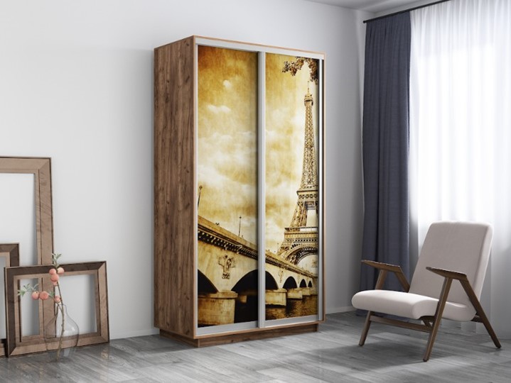 Шкаф двухдверный Экспресс 1600x450x2400, Париж/дуб табачный в Южно-Сахалинске - изображение 3