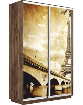 Шкаф двухдверный Экспресс 1600x450x2400, Париж/дуб табачный в Южно-Сахалинске - изображение