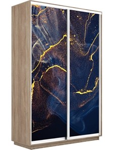 Шкаф 2-дверный Экспресс 1600x600x2200, Абстракция золотая пыль/дуб сонома в Южно-Сахалинске
