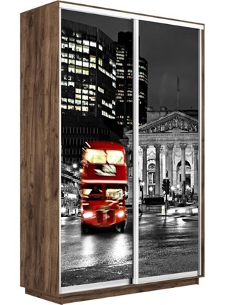 Шкаф-купе Экспресс 1600x600x2200, Ночной Лондон/дуб табачный в Южно-Сахалинске - изображение