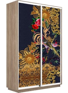 Шкаф двухдверный Экспресс 1600x600x2200, Золотой орнамент/дуб сонома в Южно-Сахалинске