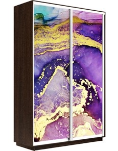 Шкаф Экспресс 1600x600x2400, Абстракция фиолетово-золотая/венге в Южно-Сахалинске