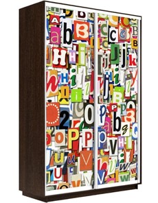 Шкаф 2-створчатый Экспресс 1600x600x2400, Буквы/венге в Южно-Сахалинске
