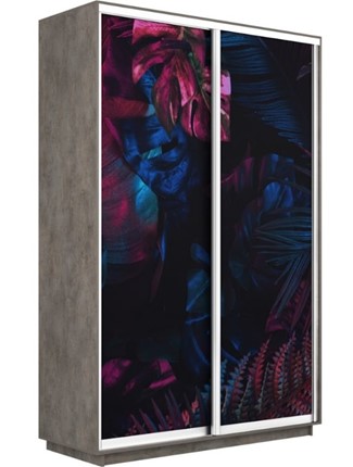 Шкаф 2-х створчатый Экспресс 1600x600x2400, Джунгли темные/бетон в Южно-Сахалинске - изображение