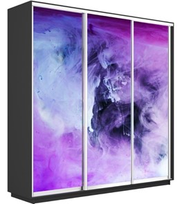 Шкаф 3-дверный Экспресс 1800х450х2200, Фиолетовый дым/серый диамант в Южно-Сахалинске