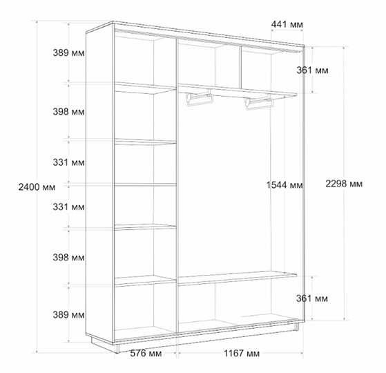 Шкаф трехдверный Экспресс 1800х450х2400, Абстракция серая/бетон в Южно-Сахалинске - изображение 3