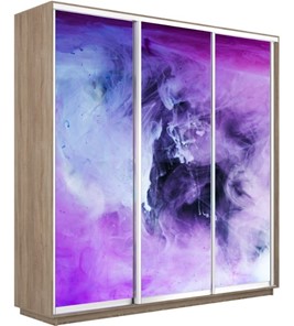 Шкаф 3-х створчатый Экспресс 1800х450х2400, Фиолетовый дым/дуб сонома в Южно-Сахалинске
