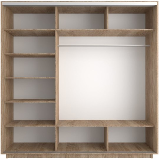 Шкаф 3-створчатый Экспресс 1800х600х2400, Абстракция серая/дуб сонома в Южно-Сахалинске - изображение 1