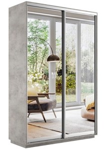 Шкаф 2-дверный Экспресс (2 зеркала) 1600x450x2200, бетон в Южно-Сахалинске - предосмотр