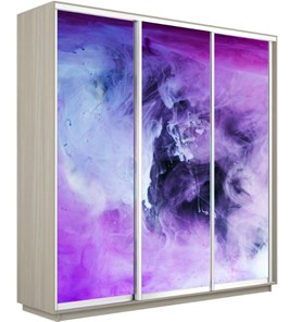 Шкаф трехдверный Экспресс 2400х450х2200, Фиолетовый дым/шимо светлый в Южно-Сахалинске
