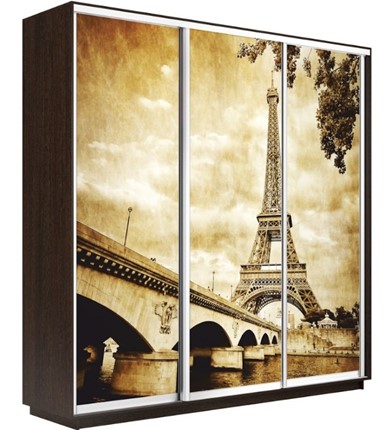 Шкаф 3-дверный Экспресс 2400х600х2200, Париж/венге в Южно-Сахалинске - изображение
