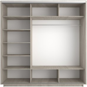 Шкаф 3-х створчатый Экспресс (ДСП/Зеркало/ДСП), 1800х600х2200, шимо светлый в Южно-Сахалинске - предосмотр 2