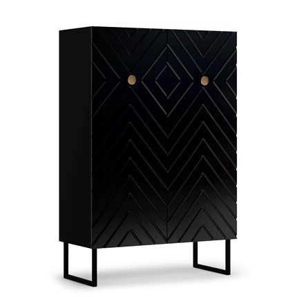Шкаф низкий Марсель (Глянец Черный) в Южно-Сахалинске - изображение