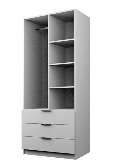 Распашной шкаф ЭШ3-РС-19-8-3я, Белый 190х80х52 в Южно-Сахалинске - изображение 1