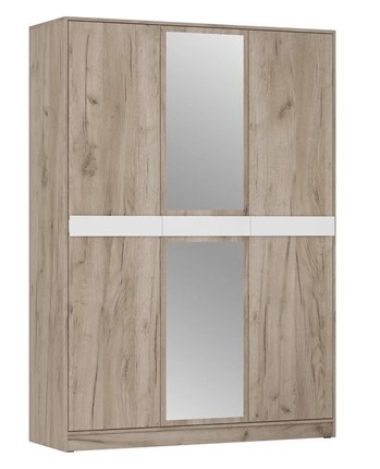 Шкаф 3-х дверный ШРК-3 Шарм с зеркалом Дуб Крафт Серый/Белый Бриллиант в Южно-Сахалинске - изображение